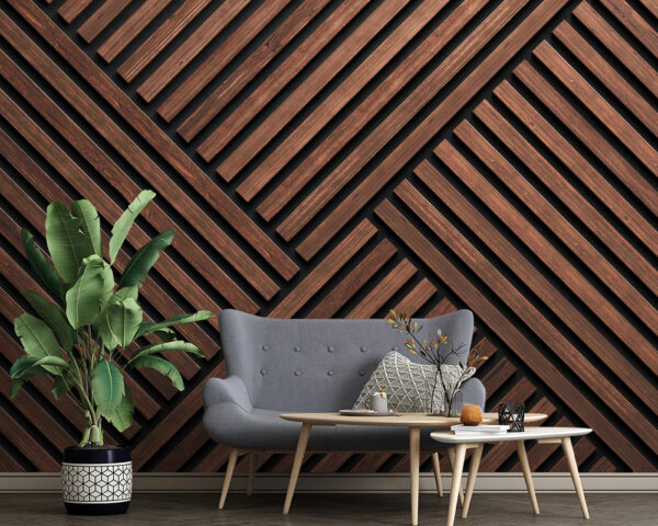 A wood paneling with black lines