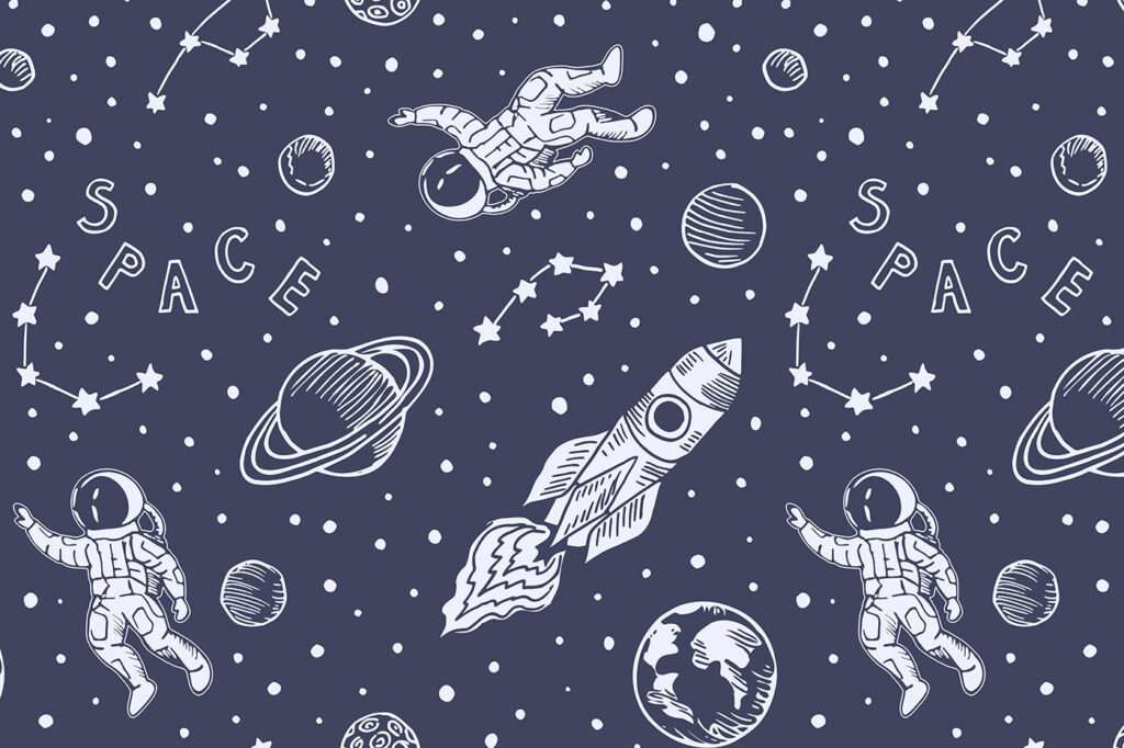 A pattern of space objects A pattern of space objects