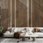 Wall murals Elegant geometric design on wood panels