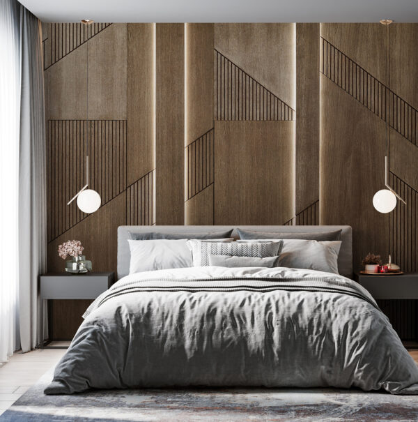 Elegant geometric design on wood panels. Elegant geometric design on wood panels.