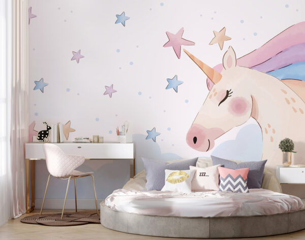 A unicorn with stars and clouds u97532pir3 600x472 - A unicorn with stars and clouds