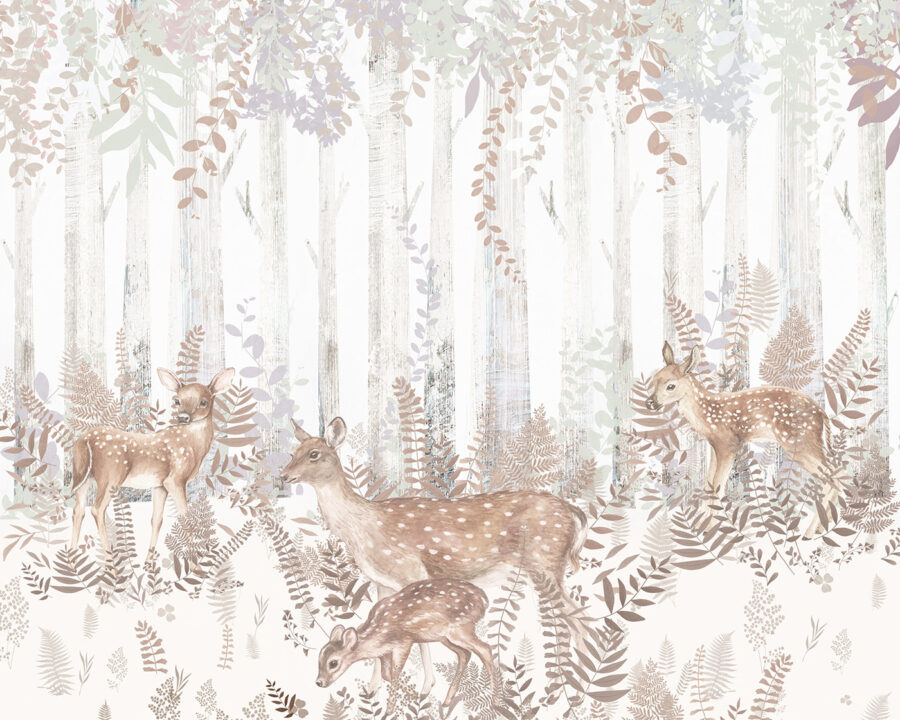 A group of deer in a forest