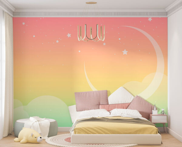 Wall murals Wall murals A moon and stars in the sky (SKU: u97512)
