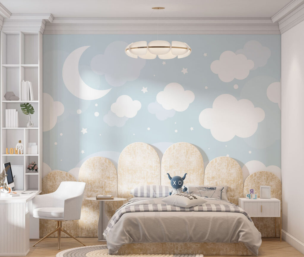 A moon and clouds in the sky A moon and clouds in the sky