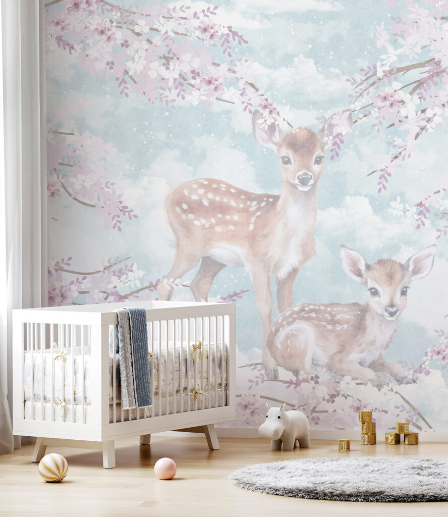 A couple of fawns in a tree A couple of fawns in a tree