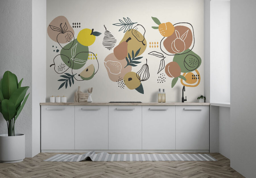 Wall murals A group of fruit with leaves
