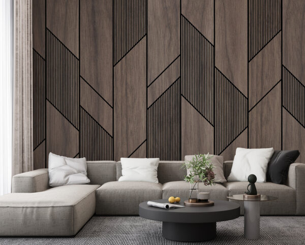 A wood paneling with black lines A wood paneling with black lines