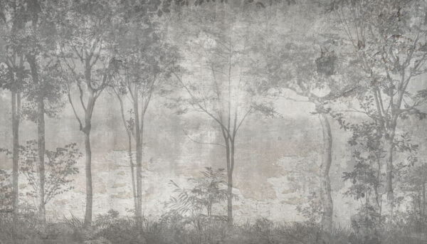 A grey and white photo of trees A grey and white photo of trees