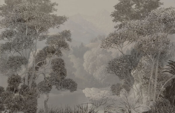 A landscape with trees and mountains A landscape with trees and mountains