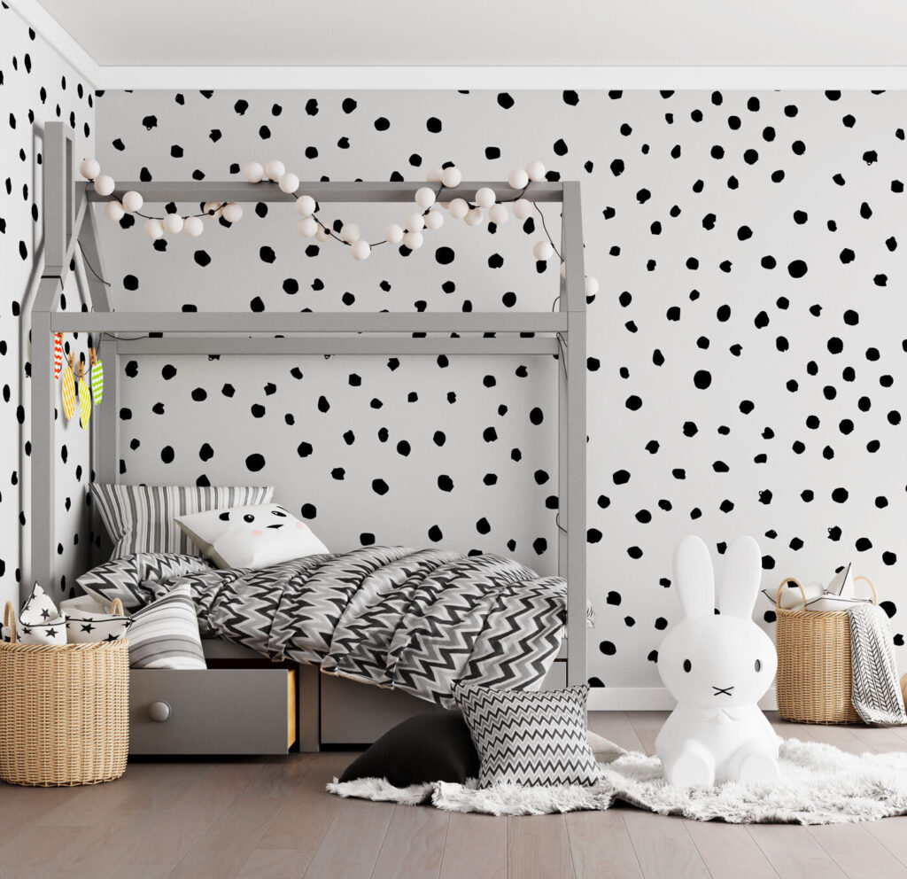 A black and white background with small black dots A black and white background with small black dots