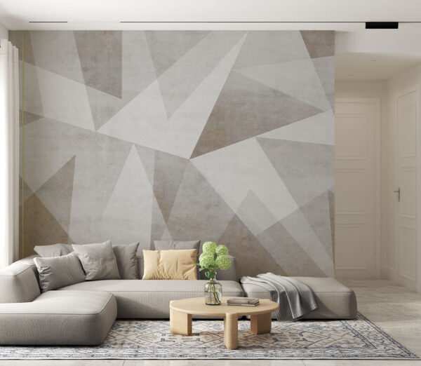 A grey and white background with triangles A grey and white background with triangles