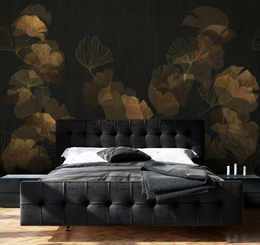 Elegant leaves on a dark background