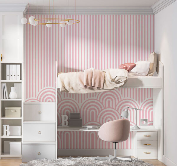 Pink and white striped wallpaper Pink and white striped wallpaper