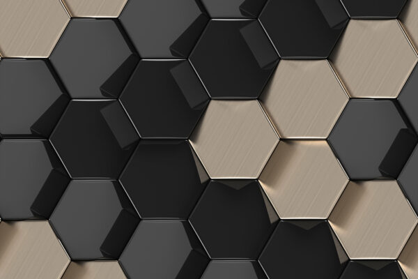 Hexagonal pattern in black and beige Hexagonal pattern in black and beige