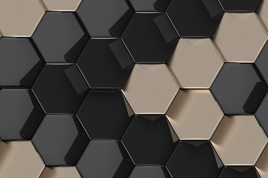 Hexagonal pattern in black and beige Hexagonal pattern in black and beige