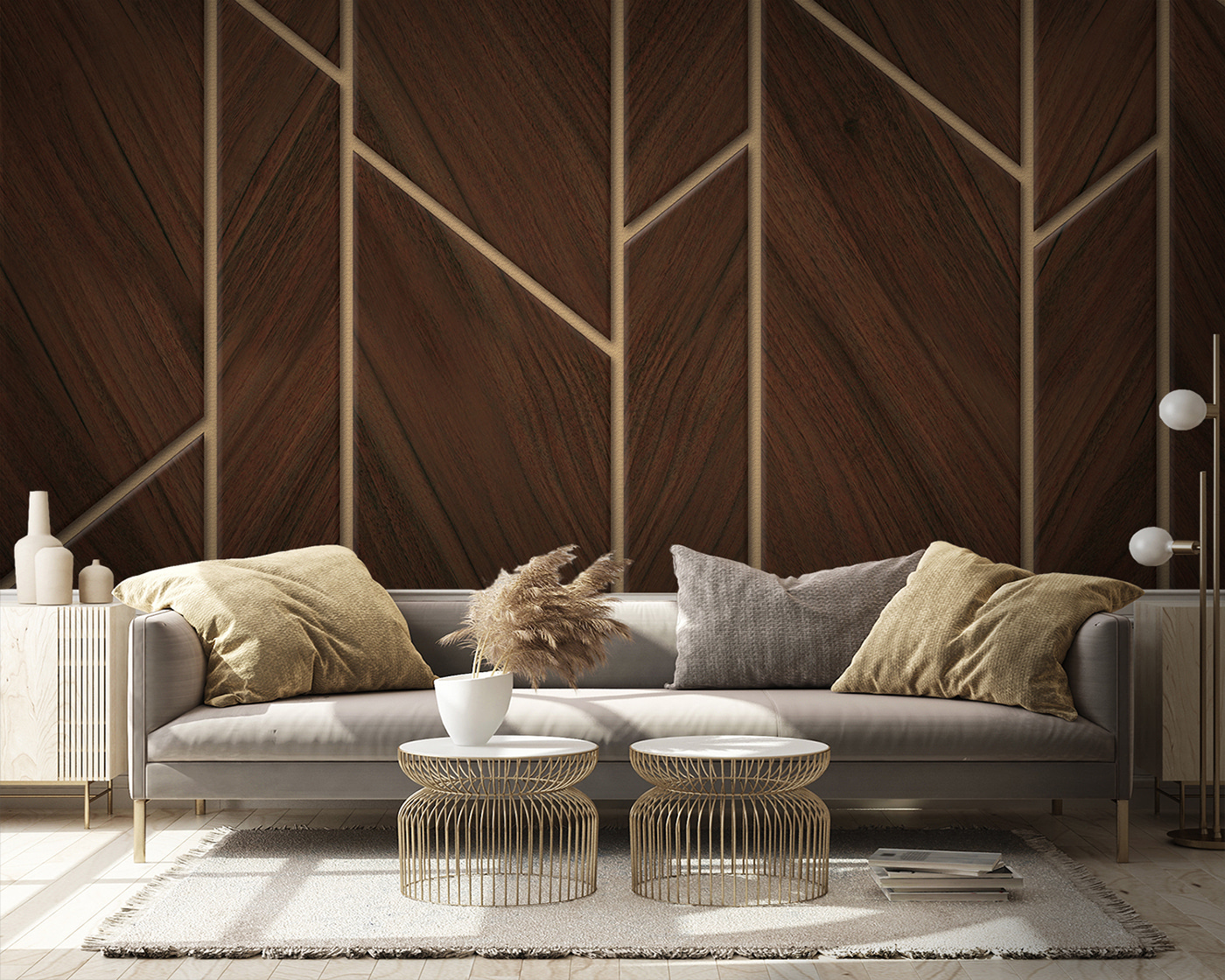 Stylish herringbone wood pattern design