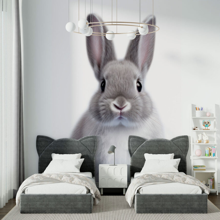 Cute rabbit with big expressive eyes.