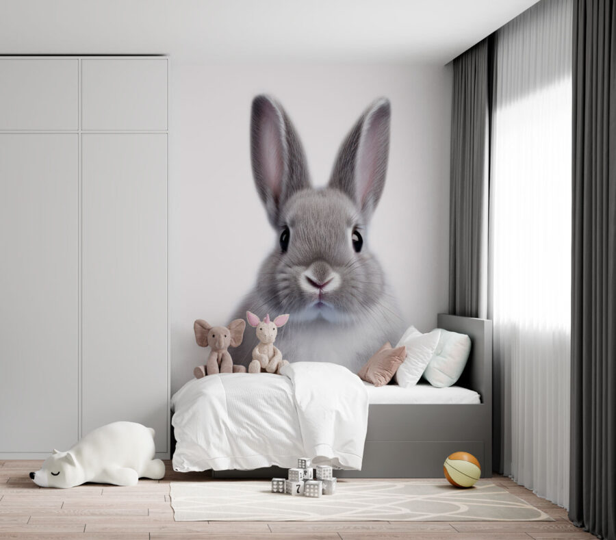 Cute rabbit with big expressive eyes.