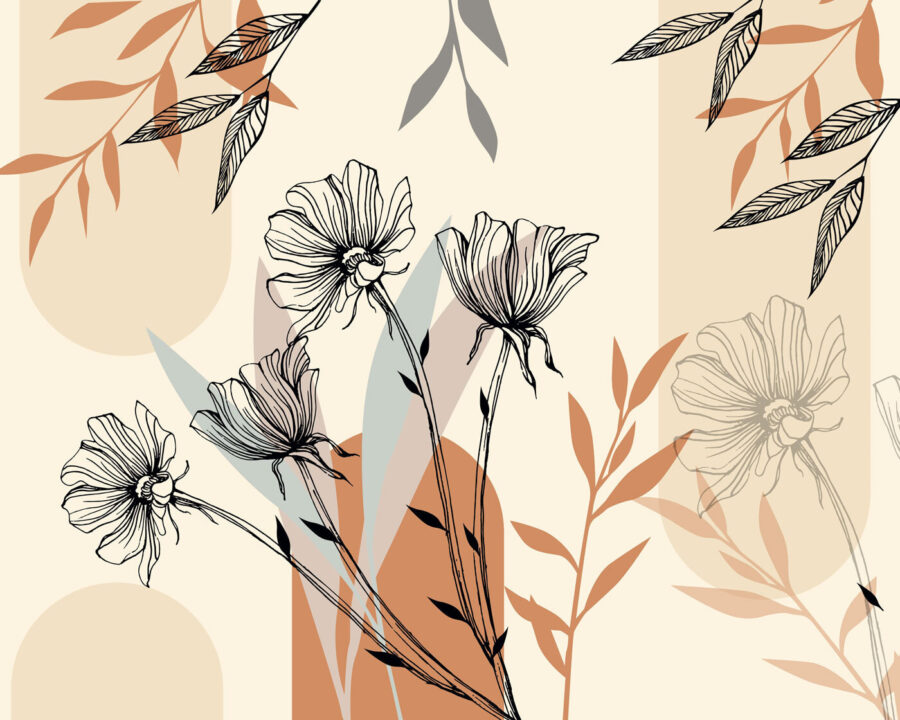 Drawing of flowers and leaves