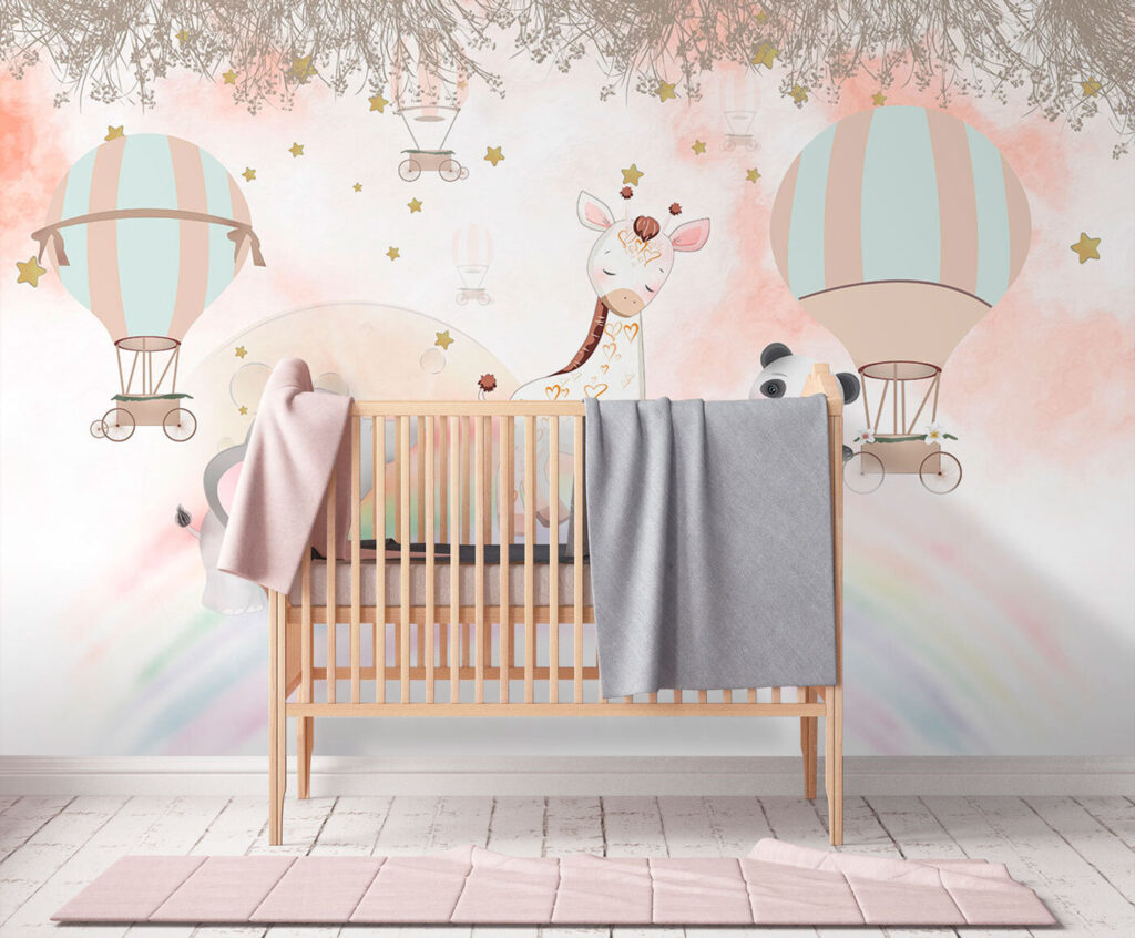 Cartoon animals on a rainbow Cartoon animals on a rainbow