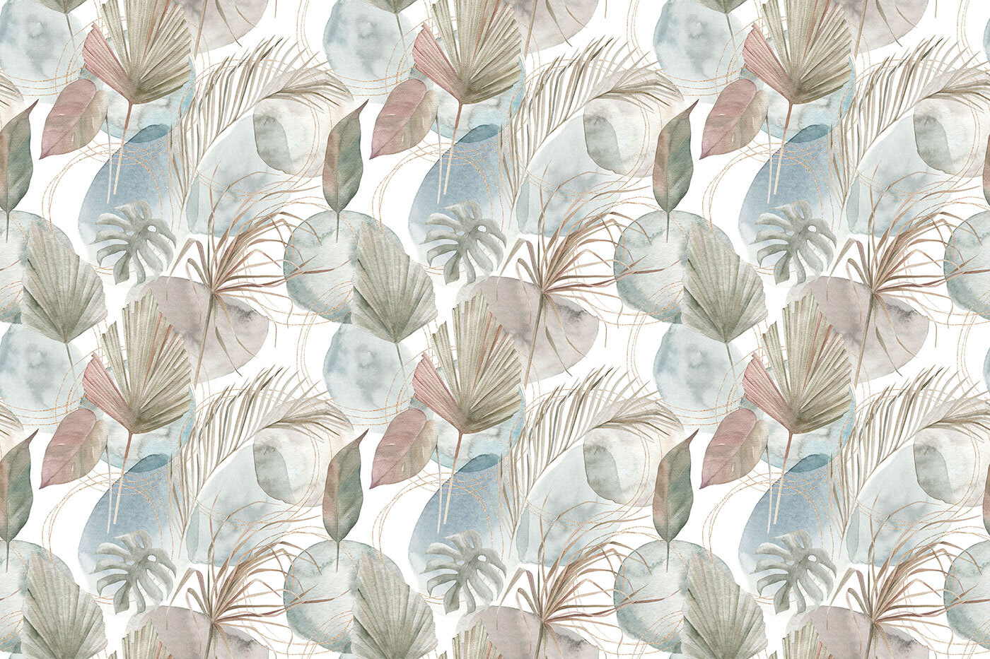 Pattern of leaves and circles