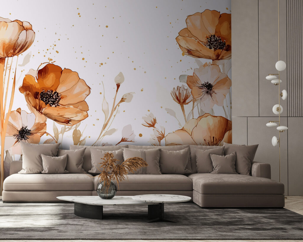 Painting of flowers and leaves