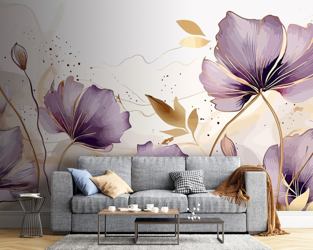 Painting of purple flowers