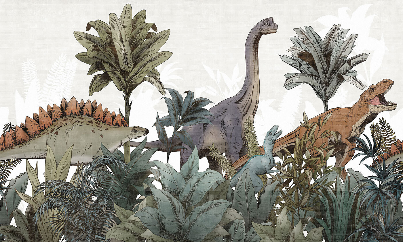 Group of dinosaurs in a jungle Group of dinosaurs in a jungle