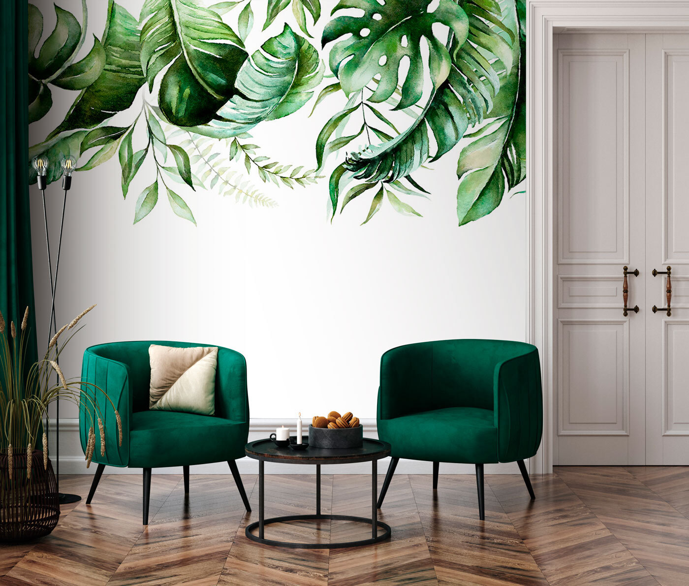 Row of green leaves Row of green leaves