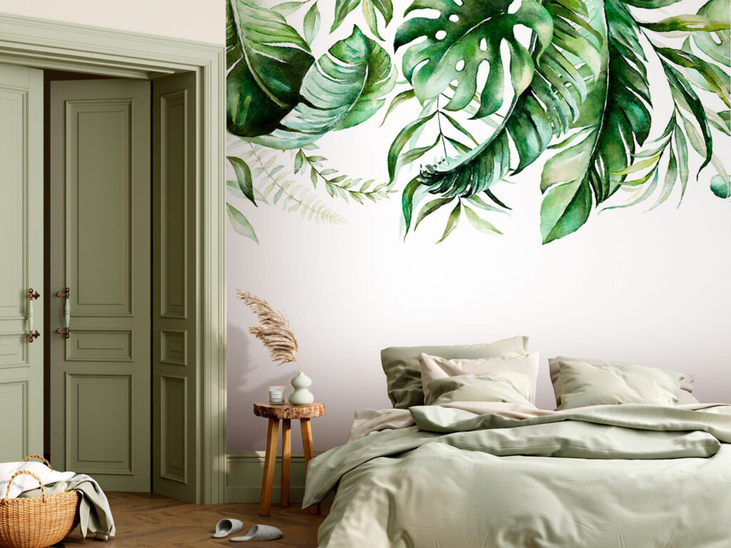 Row of green leaves Row of green leaves