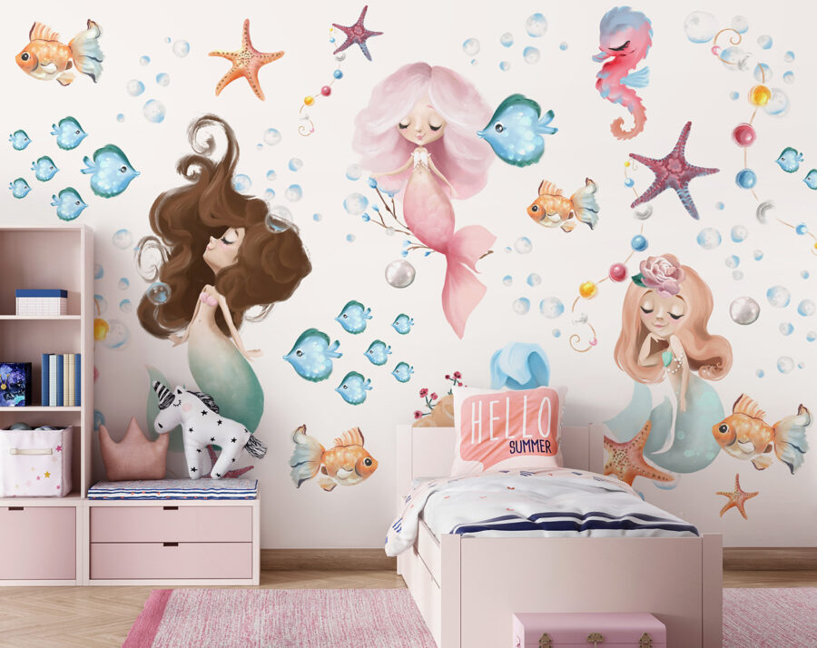 Collection of cartoon mermaids