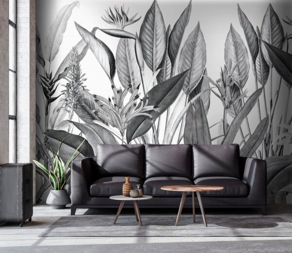 Tropical foliage in monochrome shades. Tropical foliage in monochrome shades.