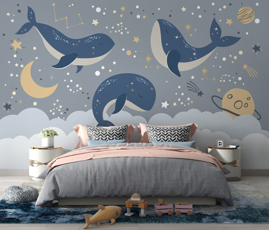 Wall murals Group of whales in the sky - Image 4