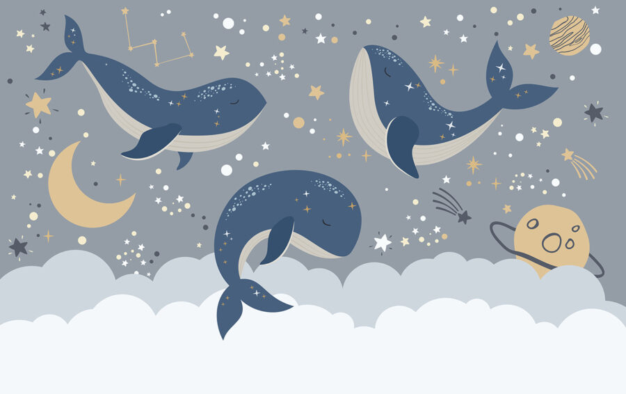 Group of whales in the sky