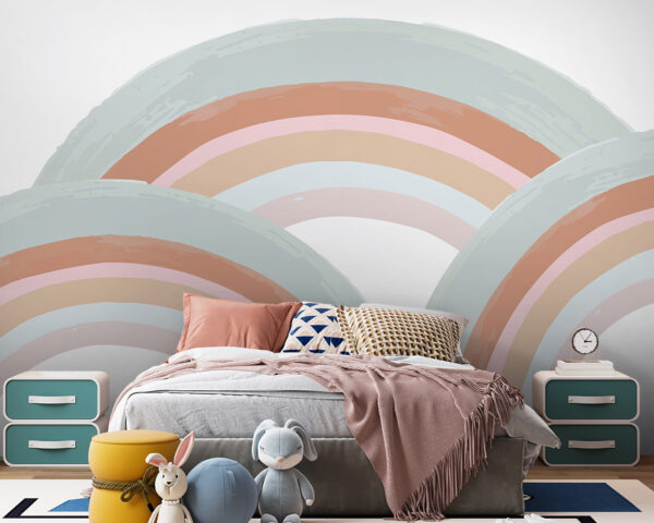Rainbows painted in pastel colors Rainbows painted in pastel colors