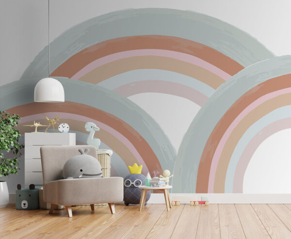 Rainbows painted in pastel colors Rainbows painted in pastel colors