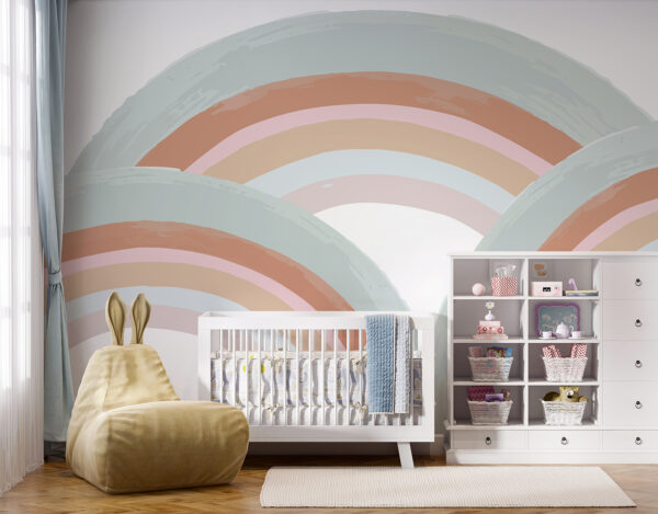 Rainbows painted in pastel colors Rainbows painted in pastel colors