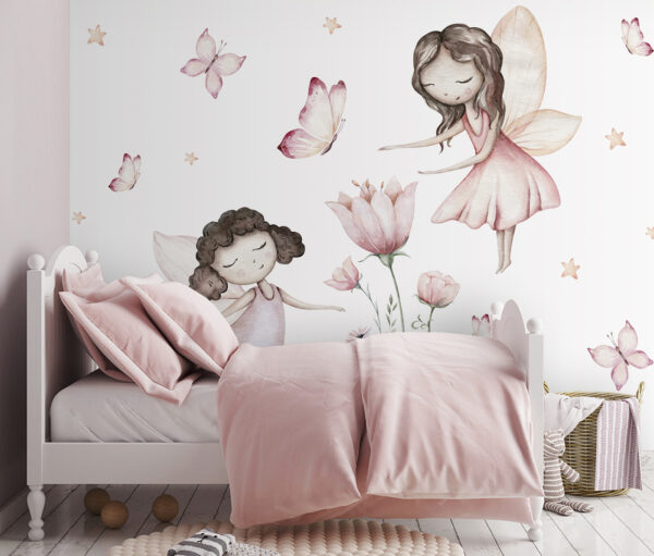 Group of fairies with butterflies and flowers Group of fairies with butterflies and flowers