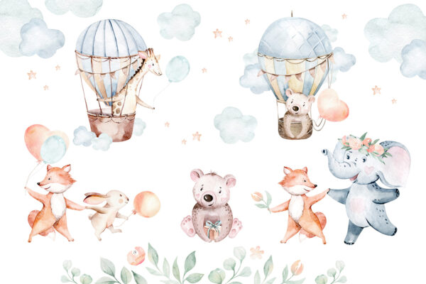 Set of watercolor animals Set of watercolor animals