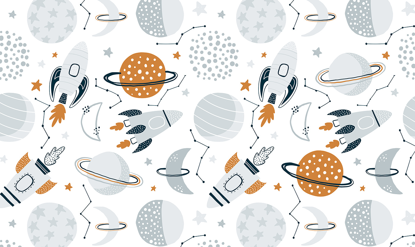 Pattern of planets and rockets Pattern of planets and rockets