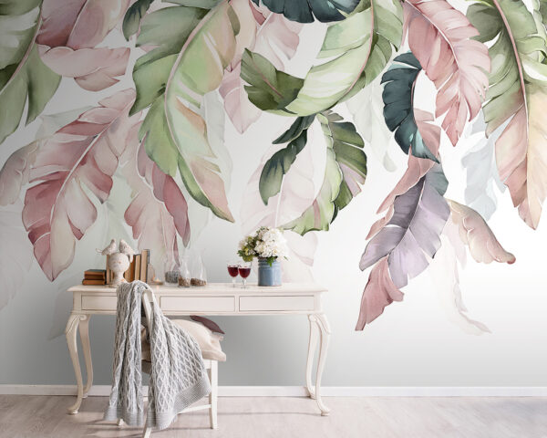 Delicate leaves in soft pastel hues Delicate leaves in soft pastel hues