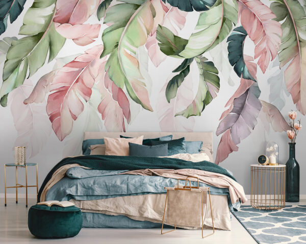 Delicate leaves in soft pastel hues Delicate leaves in soft pastel hues