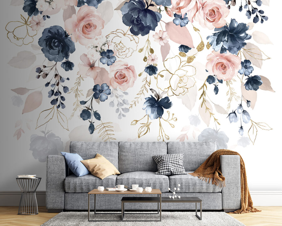 Delicate floral arrangement in pastel hues.