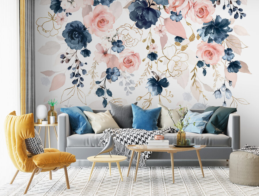 Delicate floral arrangement in pastel hues.