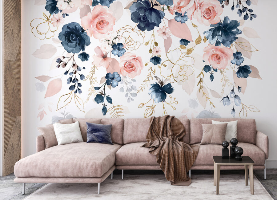 Delicate floral arrangement in pastel hues.