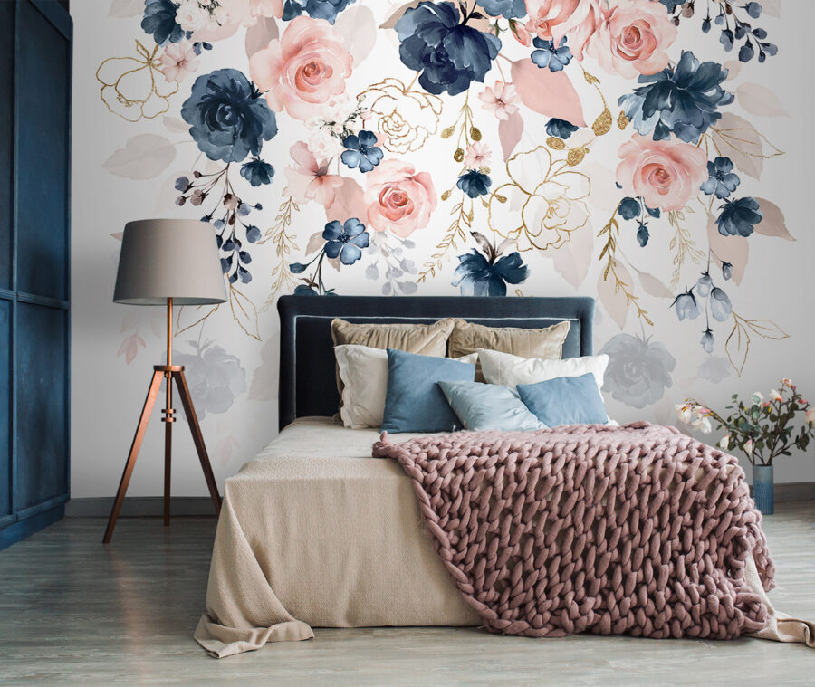 Delicate floral arrangement in pastel hues.