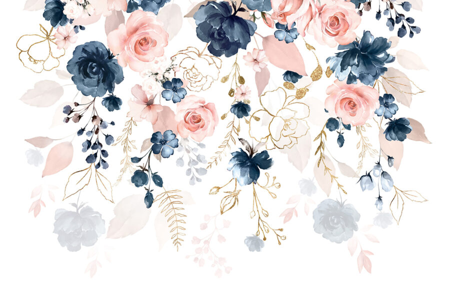 Delicate floral arrangement in pastel hues.