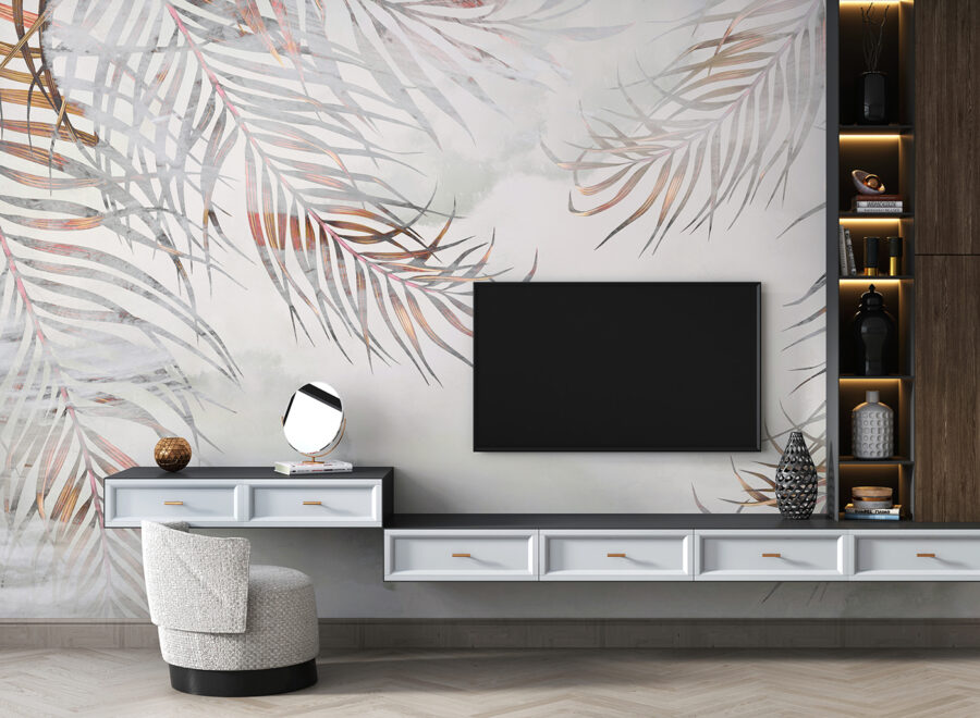 Wall murals Delicate leaves on a soft backdrop. - Image 5