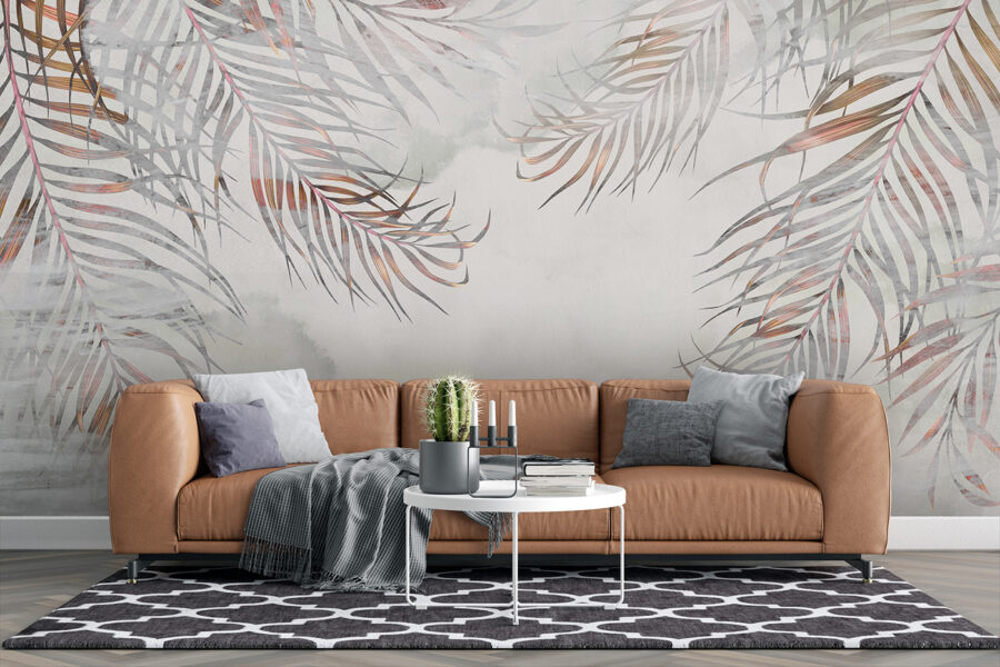 Wall murals Delicate leaves on a soft backdrop. - Image 4