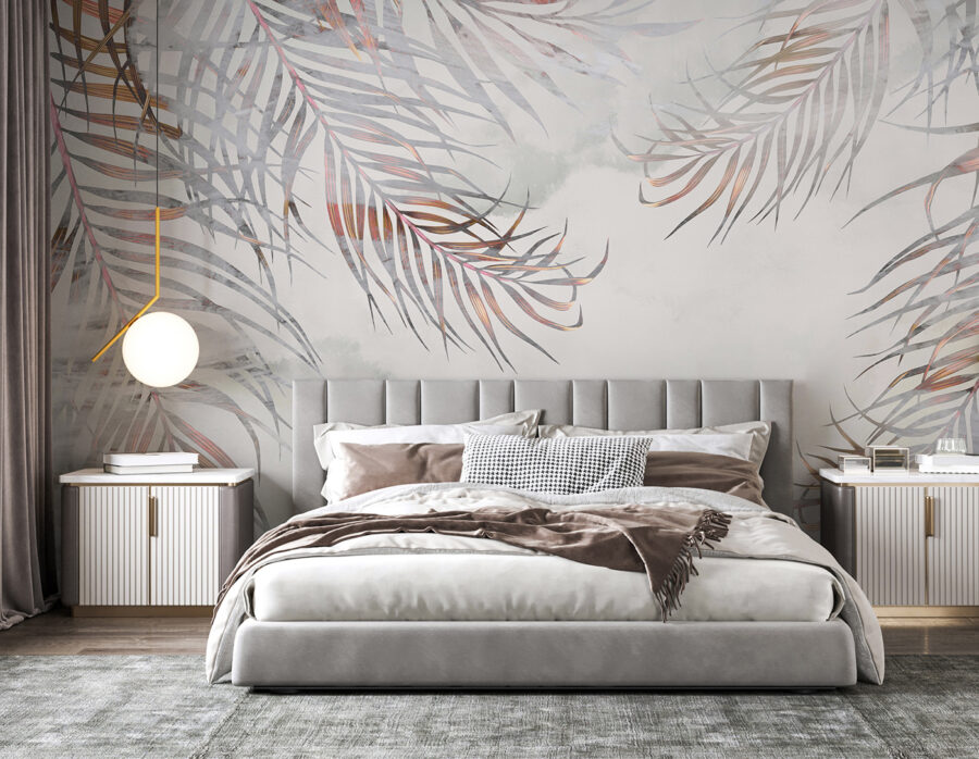 Wall murals Delicate leaves on a soft backdrop. - Image 2